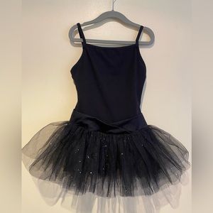 Girls black leotard with tutu size M-Capezio